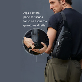 Shoulder Bag Masculina Transversal em Couro