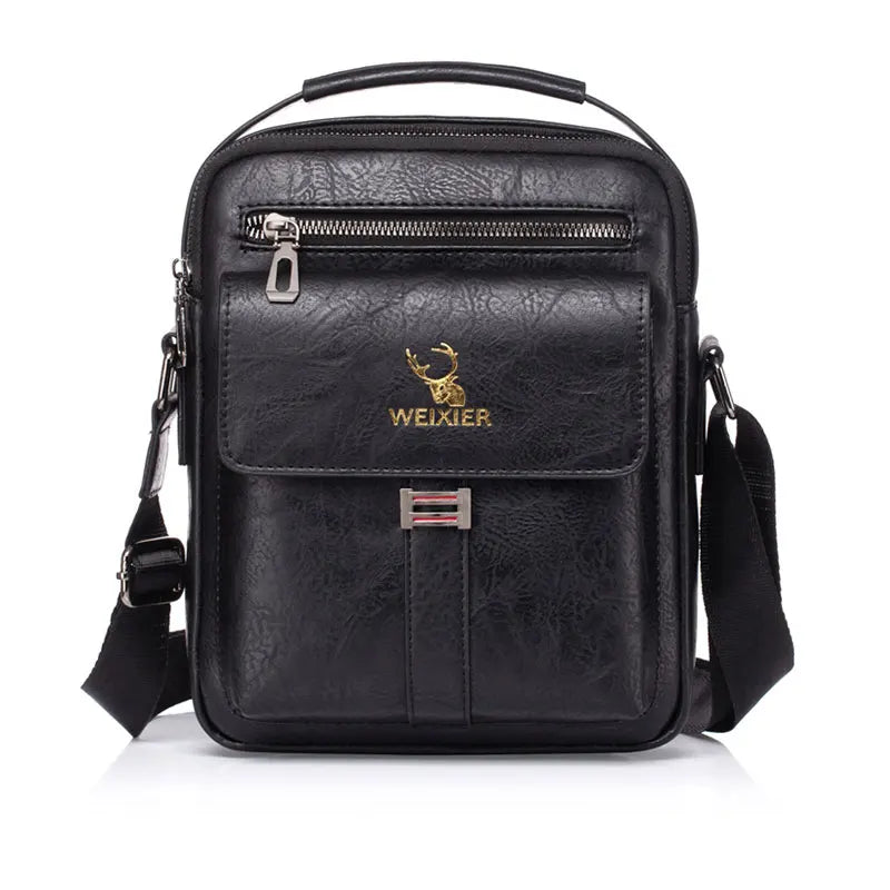 Bolsa de Ombro Weixier Masculina Com Alça de Couro