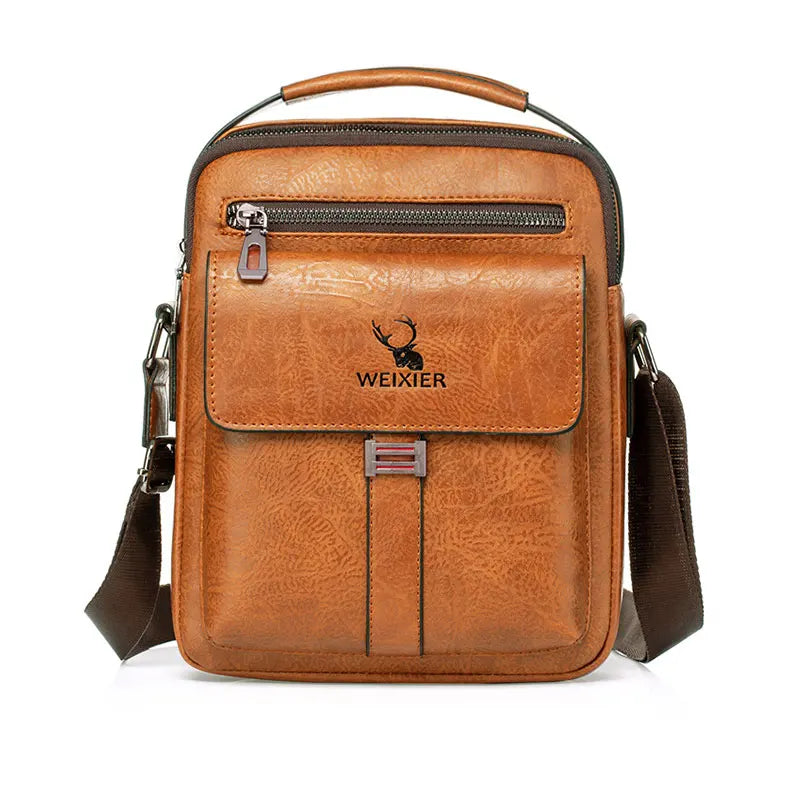 Bolsa de Ombro Weixier Masculina Com Alça de Couro