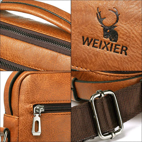 Bolsa de Ombro Weixier Masculina Com Alça de Couro