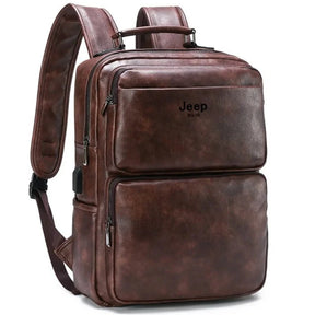 Mochila de Couro Jeep Dinâmica Para Notebook 17"