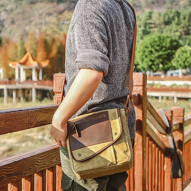 Bolsa Masculina De Couro Envelhecido - Weixier