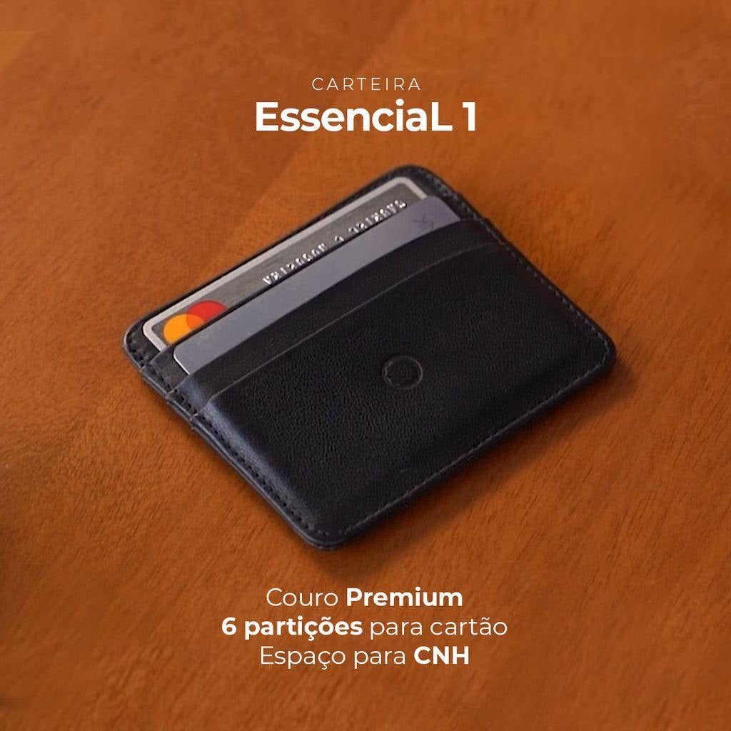 Carteira de Couro Slim Ultra Fina Essential E1